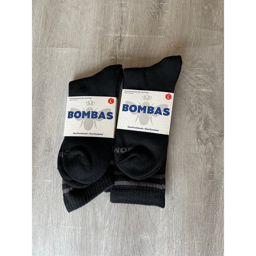 Bombas Calf Socks Two Pair, in black, Unisex size large, NWT - Picture 2 of 4
